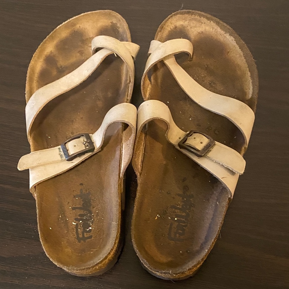 Neutral Beige Women's Casual Strap Sandals with Buckle